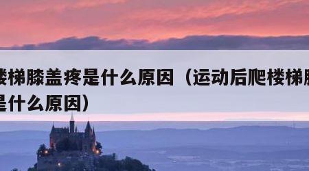 爬楼梯膝盖疼是什么原因（运动后爬楼梯膝盖疼是什么原因）