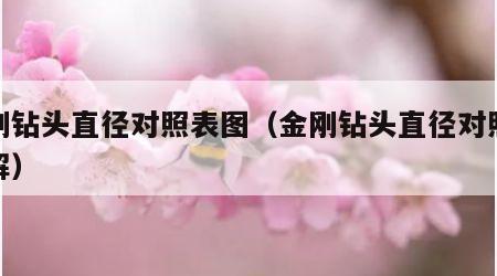 金刚钻头直径对照表图（金刚钻头直径对照表图解）