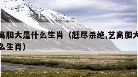 艺高胆大是什么生肖（赶尽杀绝,艺高胆大是什么生肖）
