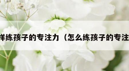 怎样练孩子的专注力（怎么练孩子的专注力）