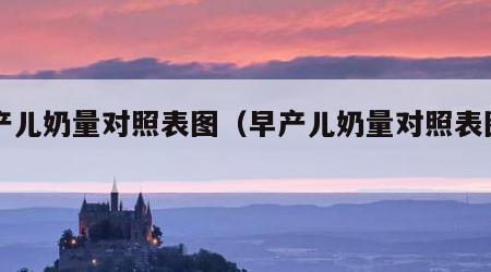 早产儿奶量对照表图（早产儿奶量对照表图片）