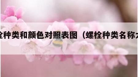 螺栓种类和颜色对照表图（螺栓种类名称大全图）