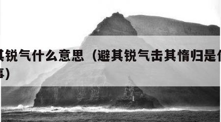避其锐气什么意思（避其锐气击其惰归是什么故事）