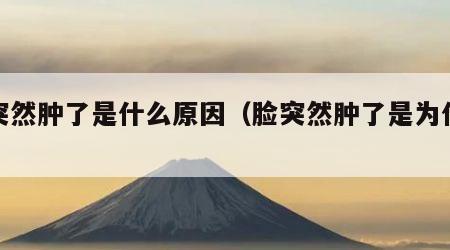 脸突然肿了是什么原因（脸突然肿了是为什么）