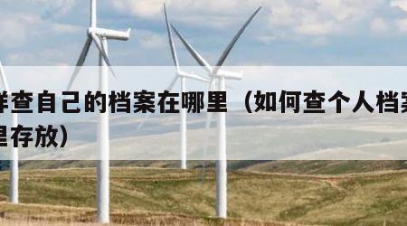 怎样查自己的档案在哪里（如何查个人档案在哪里存放）