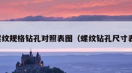 螺纹规格钻孔对照表图（螺纹钻孔尺寸表）
