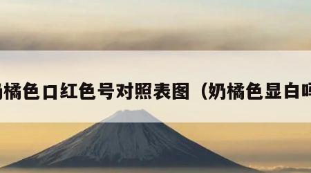 奶橘色口红色号对照表图（奶橘色显白吗）
