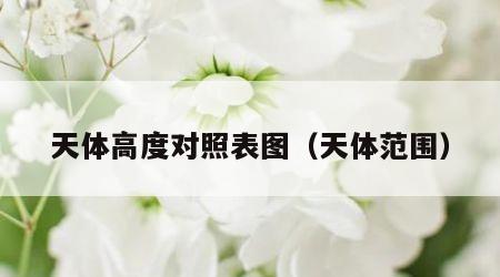天体高度对照表图（天体范围）