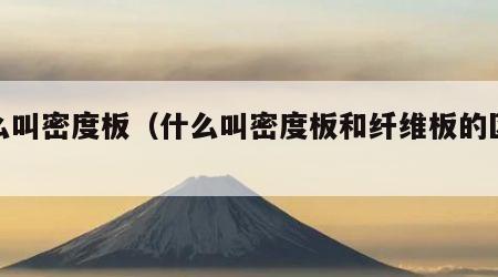 什么叫密度板（什么叫密度板和纤维板的区别）