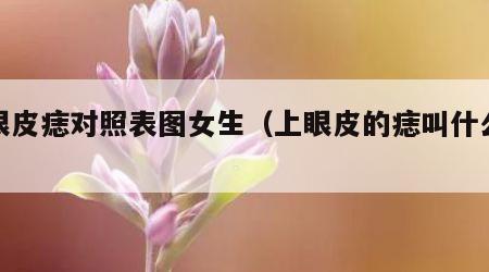 上眼皮痣对照表图女生（上眼皮的痣叫什么痣）