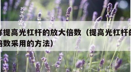 怎样提高光杠杆的放大倍数（提高光杠杆的放大倍数采用的方法）