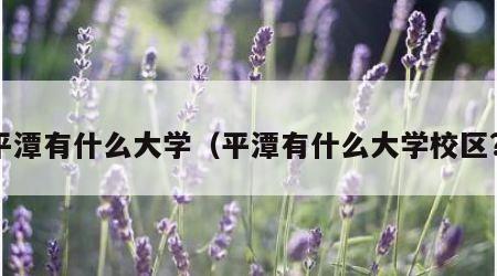 平潭有什么大学（平潭有什么大学校区?）