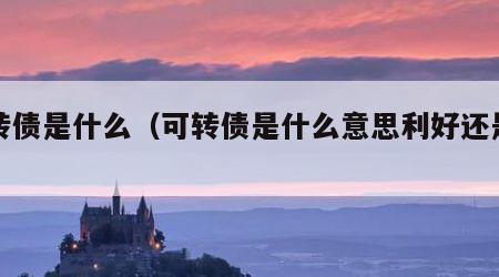 可转债是什么（可转债是什么意思利好还是利空）