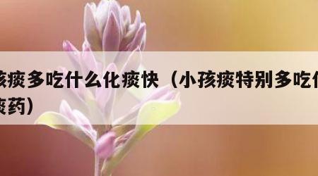 小孩痰多吃什么化痰快（小孩痰特别多吃什么化痰药）