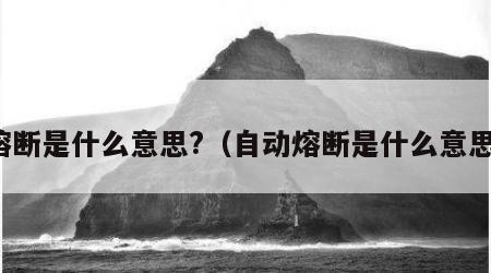 熔断是什么意思?（自动熔断是什么意思）