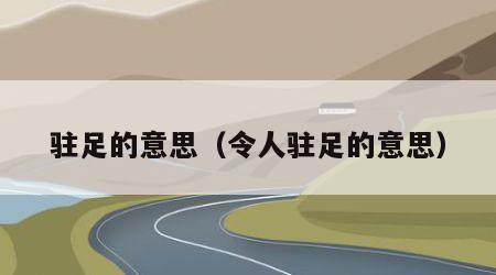 驻足的意思（令人驻足的意思）