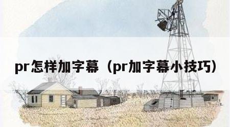 pr怎样加字幕（pr加字幕小技巧）
