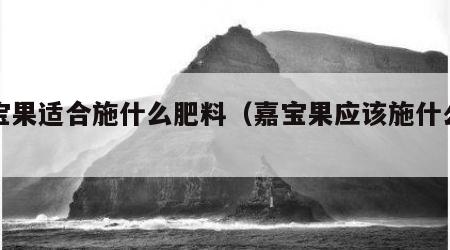嘉宝果适合施什么肥料（嘉宝果应该施什么肥）