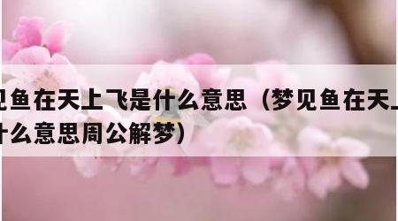 梦见鱼在天上飞是什么意思（梦见鱼在天上飞是什么意思周公解梦）