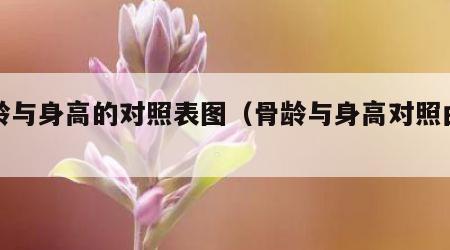 骨龄与身高的对照表图（骨龄与身高对照曲线）