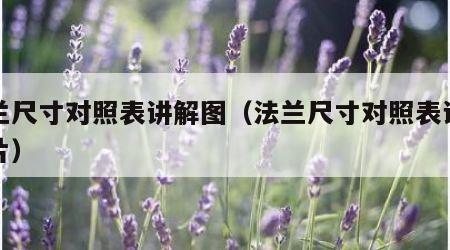 法兰尺寸对照表讲解图（法兰尺寸对照表讲解图片）