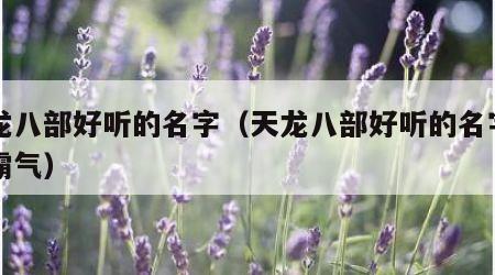天龙八部好听的名字（天龙八部好听的名字男生霸气）