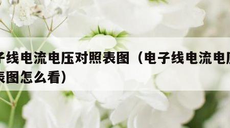 电子线电流电压对照表图（电子线电流电压对照表图怎么看）