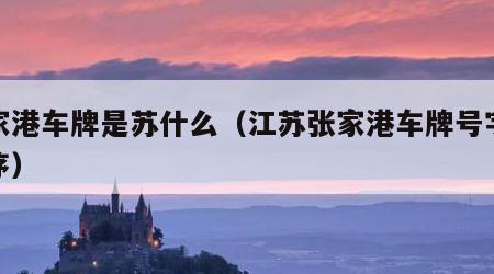 张家港车牌是苏什么（江苏张家港车牌号字母排序）