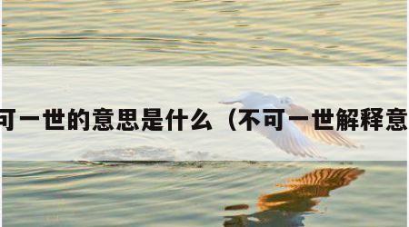 不可一世的意思是什么（不可一世解释意思）