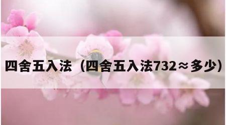 四舍五入法（四舍五入法732≈多少）