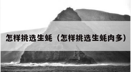 怎样挑选生蚝（怎样挑选生蚝肉多）