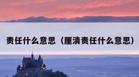 责任什么意思（厘清责任什么意思）