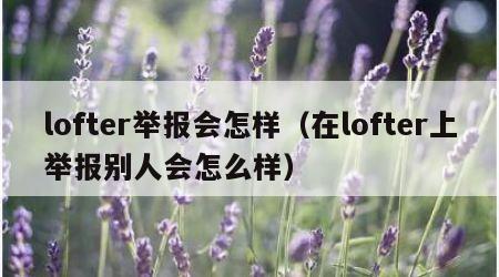 lofter举报会怎样（在lofter上举报别人会怎么样）