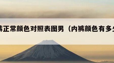 内裤正常颜色对照表图男（内裤颜色有多少种）