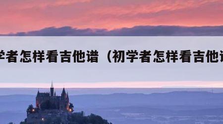 初学者怎样看吉他谱（初学者怎样看吉他谱子）