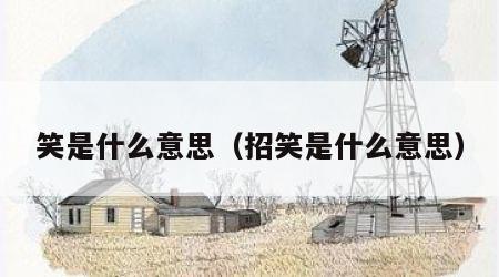 笑是什么意思（招笑是什么意思）