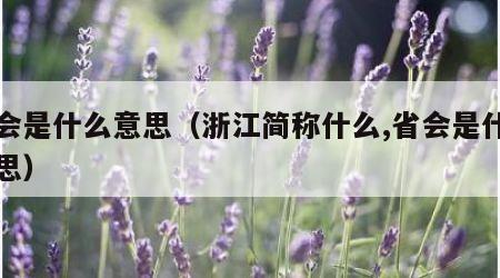 省会是什么意思（浙江简称什么,省会是什么意思）