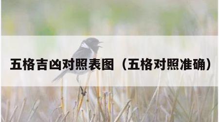 五格吉凶对照表图（五格对照准确）