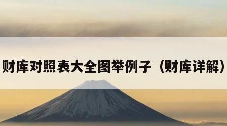 财库对照表大全图举例子（财库详解）