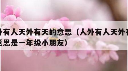 人外有人天外有天的意思（人外有人天外有天的意思是一年级小朋友）