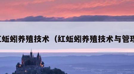红蚯蚓养殖技术（红蚯蚓养殖技术与管理）