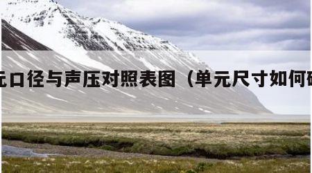 单元口径与声压对照表图（单元尺寸如何确定）