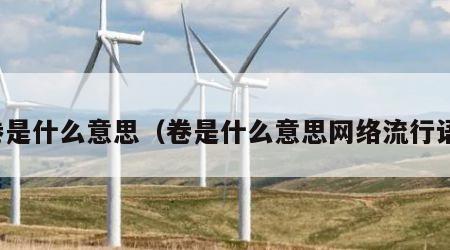 卷是什么意思（卷是什么意思网络流行语）