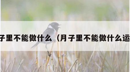 月子里不能做什么（月子里不能做什么运动）