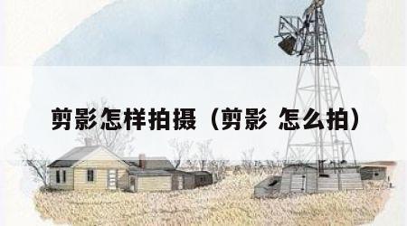 剪影怎样拍摄（剪影 怎么拍）