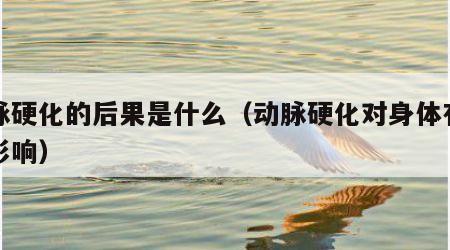 动脉硬化的后果是什么（动脉硬化对身体有什么影响）