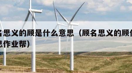 顾名思义的顾是什么意思（顾名思义的顾什么意思作业帮）