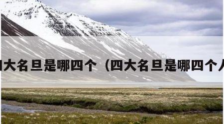四大名旦是哪四个（四大名旦是哪四个人）