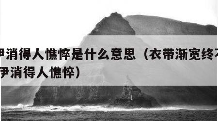 为伊消得人憔悴是什么意思（衣带渐宽终不悔,为伊消得人憔悴）
