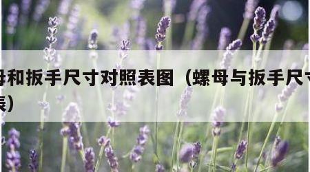螺母和扳手尺寸对照表图（螺母与扳手尺寸对照表）
